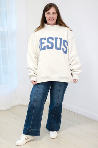 Jesus/God is Good Reversible Mockneck Sweatshirt