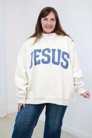 Jesus/God is Good Reversible Mockneck Sweatshirt