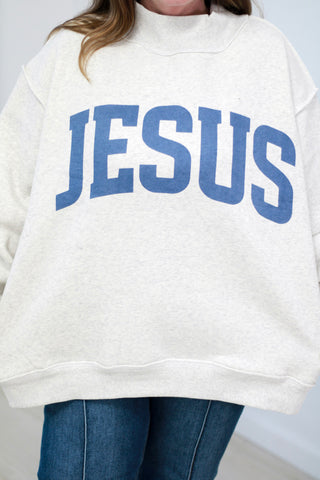 Jesus/God is Good Reversible Mockneck Sweatshirt