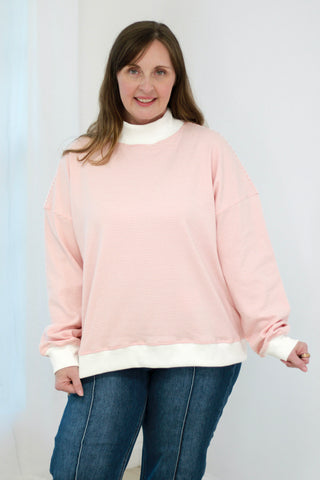 Heartbreaker Striped Mock Neck Top