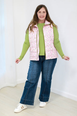 Delilah Ditzy Floral Puffer Vest