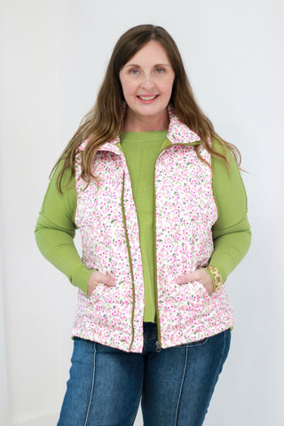 Delilah Ditzy Floral Puffer Vest