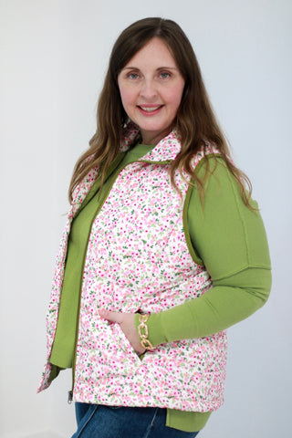 Delilah Ditzy Floral Puffer Vest