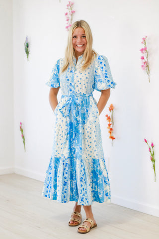 My Lover Awaits Floral Patchwork Maxi Dress