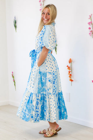 My Lover Awaits Floral Patchwork Maxi Dress