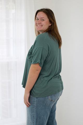 Routinely Perfect Ribbed Top in Ash Jade