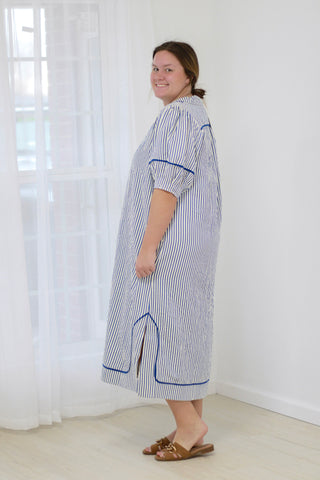 Labor of Love Stripe Dress in Navy