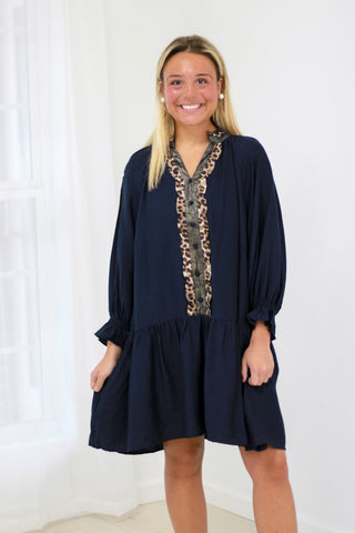 Look at Me Leopard Trim Dress