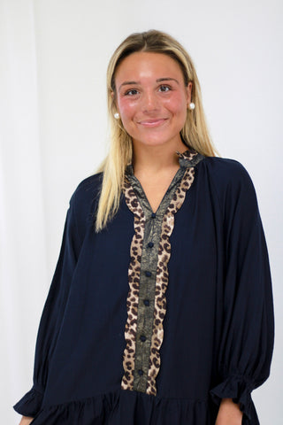 Look at Me Leopard Trim Dress