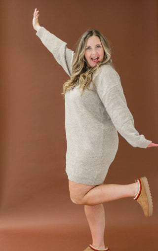 Memories of You Sweater Dress in Mocha