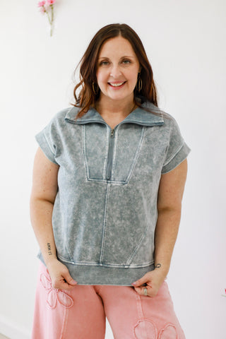 Meeting Halfway Zip Sleeveless Top