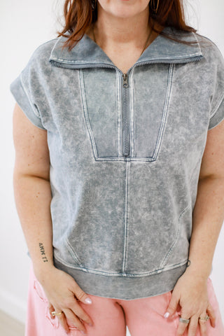 Meeting Halfway Zip Sleeveless Top