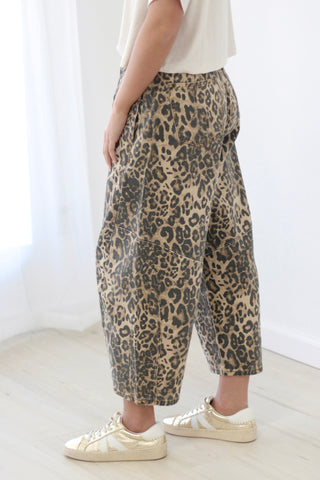 Born to be Wild Leopard Print Barrel Jeans