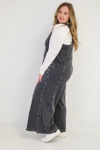 Just to Be With You Mineral Wash Jumper in Black