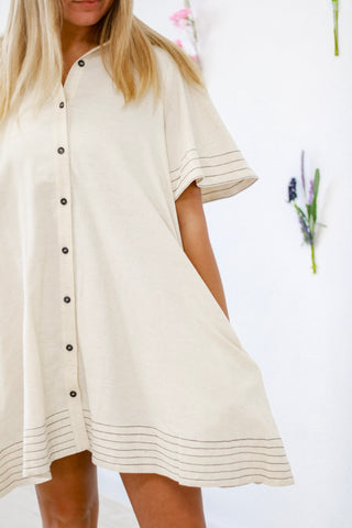 Beach Scene Oatmeal Dress