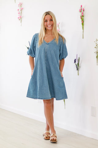 Dancing In The Dark Denim Dress