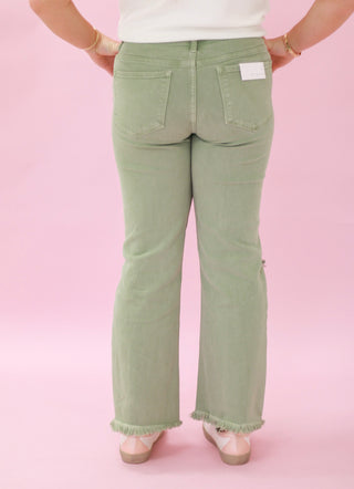 The Harper Destroyed Olive Jeans by Risen