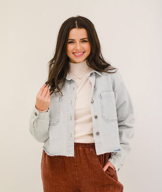 Be Cool Mock Neck Top in Ecru