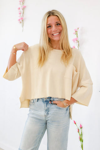 Southern Charm Basic Top in Bone