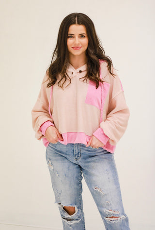 Pretty in Pink Ribbed Pullover