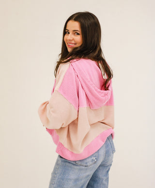 Pretty in Pink Ribbed Pullover