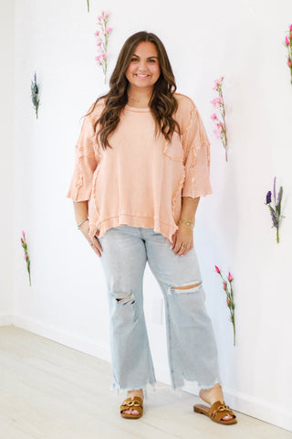 Walk This Way Distressed Mica Jeans in Light Wash