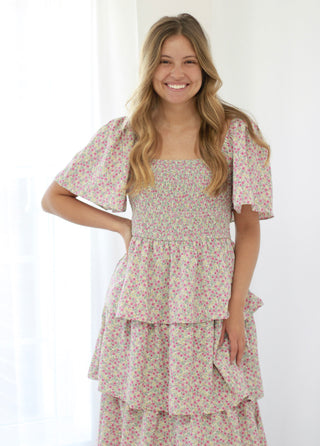 Meet Me at Brunch Maxi Dress in Mint/Fuschia