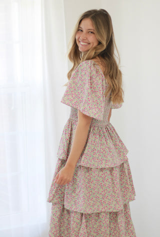 Meet Me at Brunch Maxi Dress in Mint/Fuschia