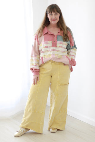 Express Yourself Mineral Wash Pants in Honey Mustard