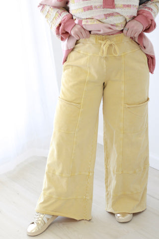 Express Yourself Mineral Wash Pants in Honey Mustard