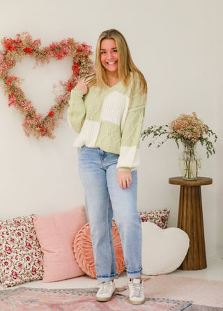 She's a Cool One Block Sweater