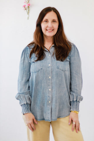 Easy Like Sunday Morning Denim Button Up