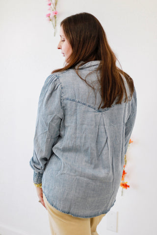 Easy Like Sunday Morning Denim Button Up