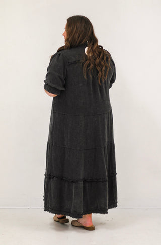 Whisper I Love You Midi Dress in Ash
