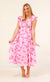 Pretty Girl Light Pink Floral Midi Dress
