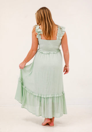 Meant to Dance Smocked Dress in Seaphoam