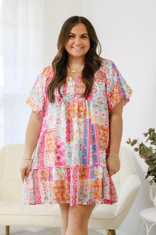 Fresh Blooms Patchwork Dress