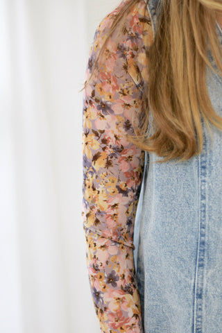 Forever Yours Floral Mesh Top
