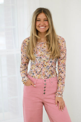 Forever Yours Floral Mesh Top