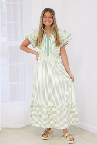 Have It Your Way Striped Midi Dress