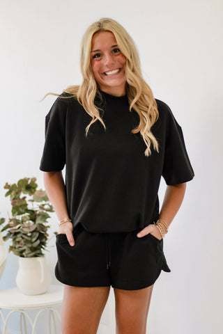 Scuba Short Sleeve Set in Black