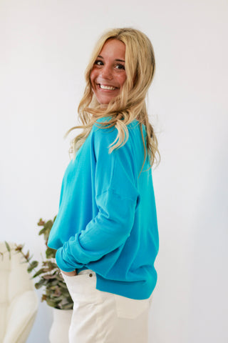 Just Standing Around in Teal Blue