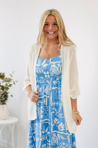 Open Minded Dolman Short Sleeve Cardigan