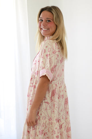 Tea Time Floral Midi Dress