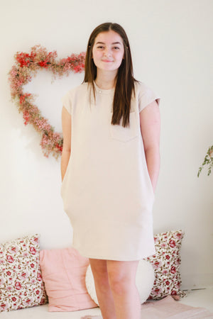 Textured in Love Light Taupe Dress
