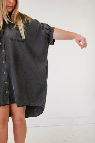 Fade Out Denim Black Dress