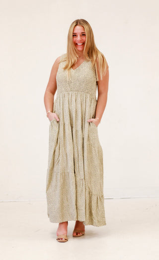 Tiny Blooms Smocked Maxi Dress