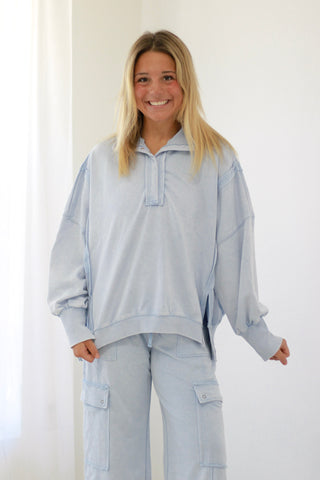 Crushing on You Snow Washed Pullover