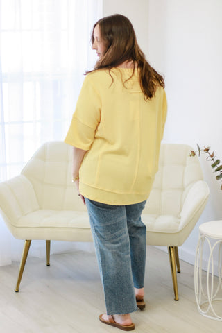 Enjoying The Day Pocket Tee in Lemonade