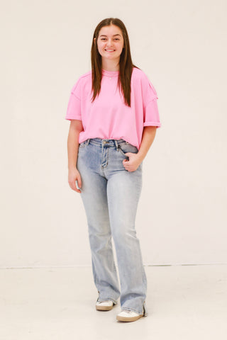 Never Been Basic Pink Ribbed Top
